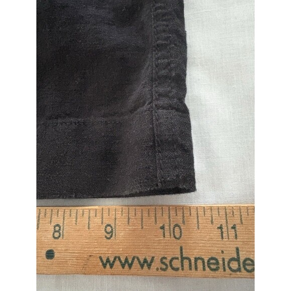 Briggs Linen Blend Wide Leg Pants Size M Black Beachy Lagenlook Boho Festival - Picture 16 of 16